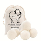 Wool Dryer Balls Set of 6 XL 100% Natural Wool Fabric Softener Reusable Chemical-Free Reduces Drying Time & Wrinkles Safe for Baby Clothes
