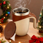 Self Stirring Coffee Cup 8.45oz Automatic - One Button Electric Mixing Mug with Lid, Reusable Travel Cup for Coffee, Milk & Protein Powder, Style A & B, Perfect Christmas Gift