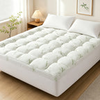 Quilted Pillow Top Mattress Topper - Ultra Soft Cooling Mattress Pad for Deep Beds, 450G/900G/1200GSM Fill, Twin Full Queen King Cal King, White Gray Green