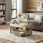 Lift Top Coffee Table with Storage Drawers & Hidden Compartment – Modern Wood Living Room Center Table, Space-Saving Multifunctional Design, 5 Colors