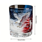 Patriotic Engraved Drinking Glass – USA 250th Anniversary Commemorative Edition, Deep Etched Relief Borosilicate Glass with HD Surround Print, Gift for Veterans & Men