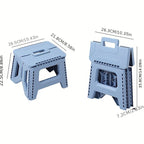 Heavy-Duty Portable Folding Stool 330 LBS Capacity – Compact Square Plastic Step Stool for Camping, Fishing, Picnic, Indoor & Outdoor Use (Black, Grey, Blue)