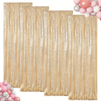 Sequin Backdrop Curtains – Glitter Party & Wedding Background Panels, 2ft×8ft per Panel, 4/6/8 Panel Sets, 29 Colors for Birthday, Stage, Bridal & Event Decor