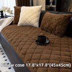 Faux Rabbit Fur Plush Sofa Cover Thickened Non-Slip Pet Friendly Machine Washable Warm Sofa Cushion - 1 2 3 4 Seater Living Room Bedroom Office 4 Colors