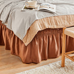 Elastic Wrap Around Bed Skirt No-Lift, 15 Inch Drop Microfiber Dust Ruffle, 30 Fade-Resistant Colors, Machine Washable, Twin Full Queen King Size
