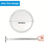 LED Flush Mount Ceiling Light 12 Inch 5CCT Dimmable – 22W 2400LM Modern Round Flat Panel Light for Bedroom, Living Room & Dining Room, 2/4/6 Pack