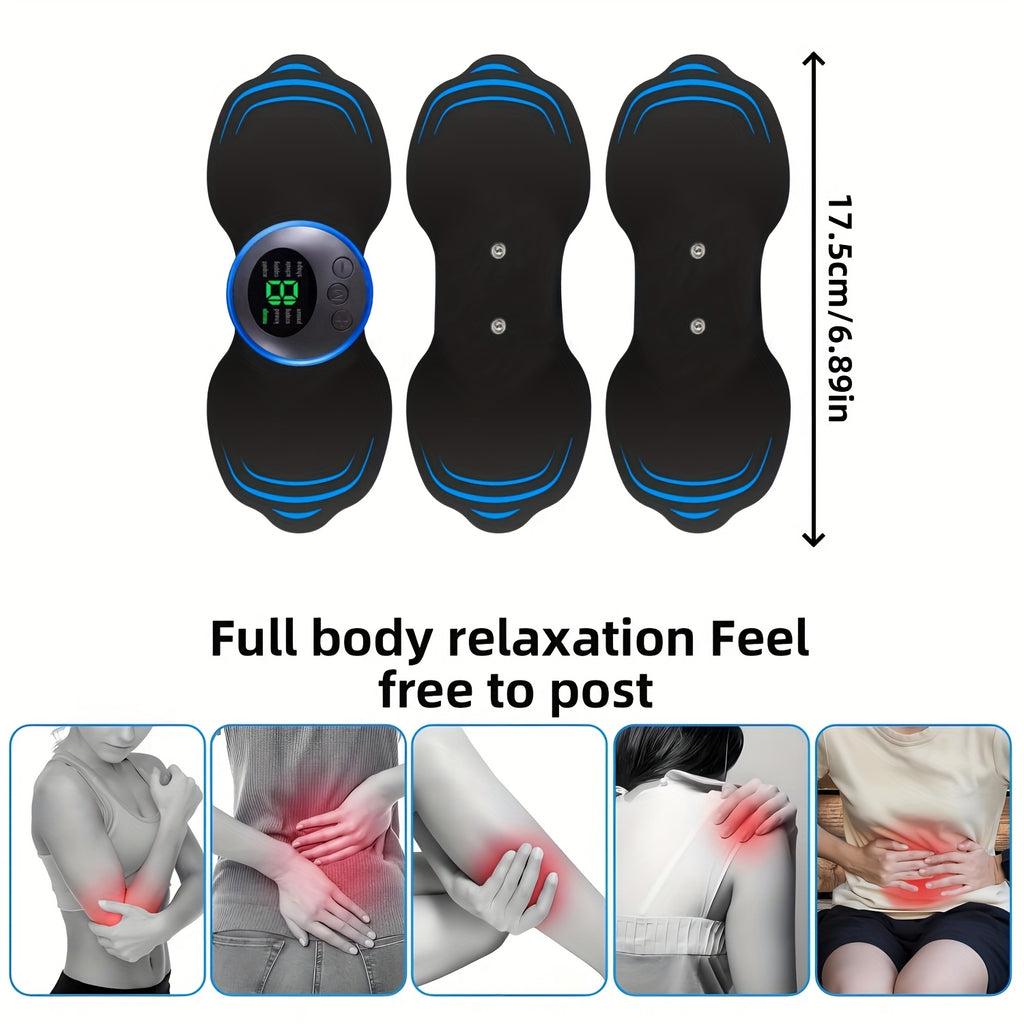 Body Massager with 19 Strength Settings & 3 Replaceable Pads – Electric Muscle Relaxer for Arms Legs Shoulders & Waist, Portable Full Body Pain Relief Device