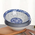 Set of 6 Slim Ceramic Bowls 6 Inch Microwave Safe Soup Noodle Meal Prep Serving Bowls for Home Kitchen