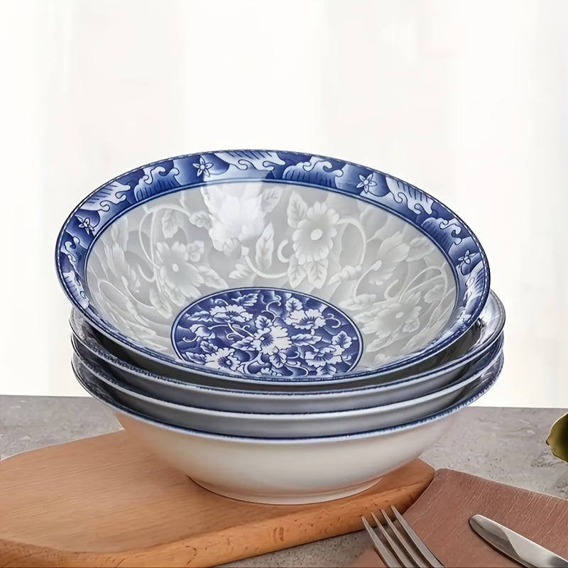 Set of 6 Slim Ceramic Bowls 6 Inch Microwave Safe Soup Noodle Meal Prep Serving Bowls for Home Kitchen