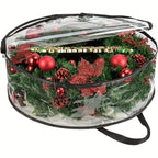 Transparent Wreath Storage Bags Heavy Duty PVC – 24 & 30 Inch Christmas Garland Protector Bags with Handles, 2 or 4 Pack, Seasonal Holiday Wreath Organizer