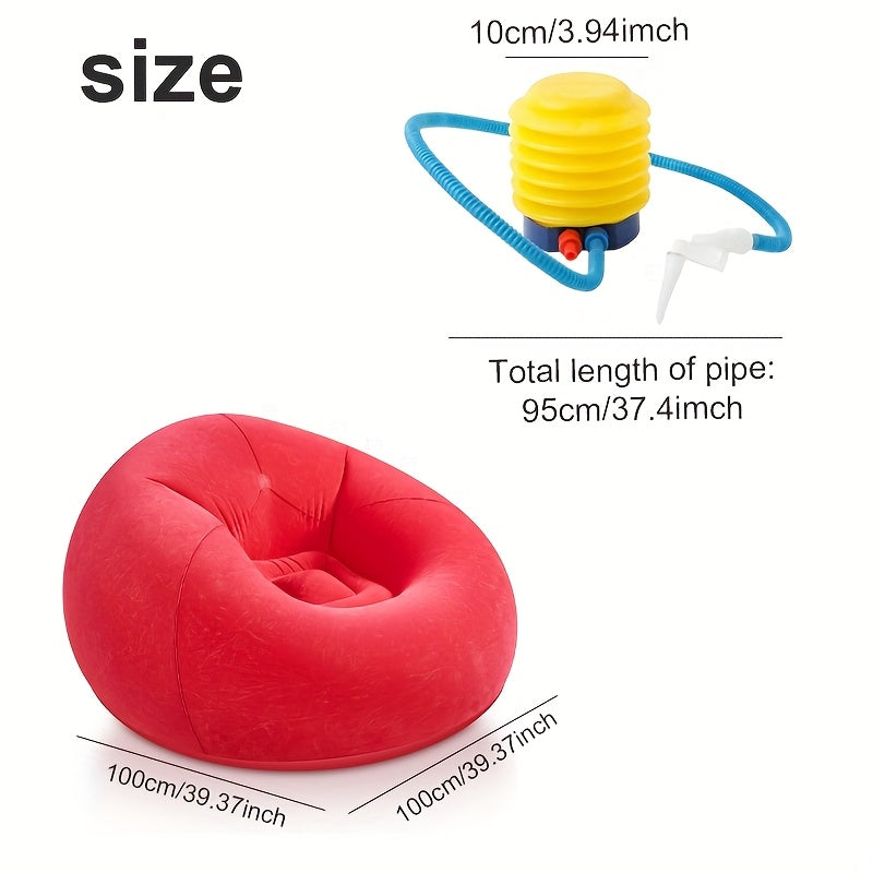 Large Bean Bag Chair Inflatable Lounge Sofa – Soft Comfortable Lazy Seat Tatami Floor Chair for Living Room Office Outdoor Camping, Multiple Colors