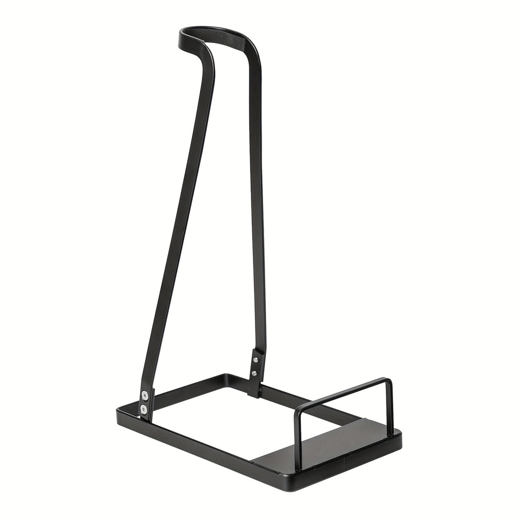 Vacuum Cleaner Storage Stand with Open Shelf – Freestanding Handheld Vacuum Organizer Rack for Stick Vacuums & Accessories, Space-Saving Floor Stand, Black & White