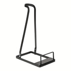 Vacuum Cleaner Storage Stand with Open Shelf – Freestanding Handheld Vacuum Organizer Rack for Stick Vacuums & Accessories, Space-Saving Floor Stand, Black & White