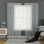 Vintage Floral Lace Sheer Curtains 2 Panels - Yarn-Dyed Dotted Netting Rustic Pastoral Semi-Sheer, 59" Wide Light Filtering Machine Washable for Living Room Kitchen Door Outdoor Wedding, White Green Black