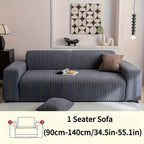 Striped Sofa Cover Washable Stretchy Slip-Resistant Zigzag Textured Couch Slipcover – Fits 1 to 4 Seaters, Scratch Protection, Classic Durable Design for Living Room Furniture