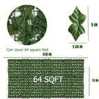 UV Resistant Artificial Ivy Privacy Fence Screen Faux Hedge Wall Panels Fake Ivy Vine Leaf Green Backdrop for Outdoor Garden Patio Balcony Backyard Indoor Decor Multiple Sizes