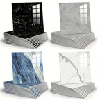 3D Marble Peel and Stick Wall Tiles 20/50pcs, Self-Adhesive Foam Wall Panels & Wall Stickers for Bathroom, Kitchen, Living Room & Bedroom Renovation, Easy to Cut & Clean, Grey Marble, Not Real Tile