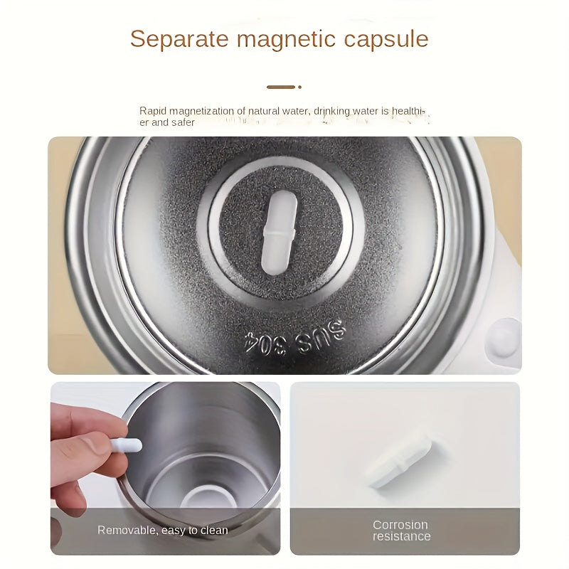 Self Stirring Coffee Mug 13.3oz - Magnetic Stirring Technology, 304 Stainless Steel Travel Mug, No Battery Needed, Ergonomic Handle & Spill-Proof Lid, Great Gift for Coffee Lovers