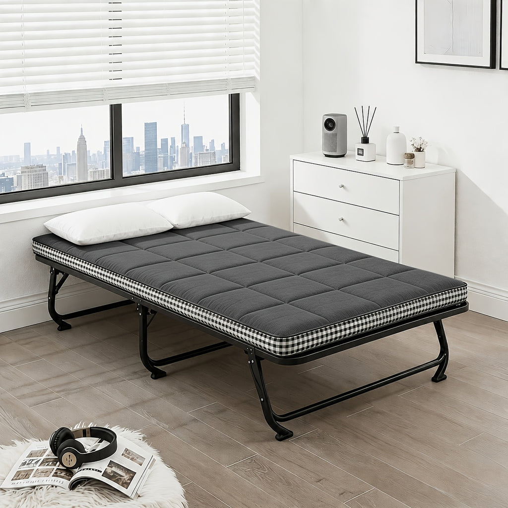 Roll-Up Thin Mattress Topper – Super Soft Foldable Mattress Pad for Twin Full Queen King, Guest Room Dorm Camp Bed RV, Multiple Colors