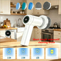 Electric Spin Scrubber Cordless with 8 Replaceable Brush Heads Extension Handle 3 Speeds 90-Min Battery USB Rechargeable for Bathroom Shower Tile Grout Tub Floor Kitchen