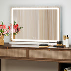 Smart LED Vanity Mirror with Dimmable Lights & Memory – 3 Color Modes, USB Port, Aluminum Frame, Hollywood Makeup Mirror for Bathroom, Bedroom & Desk, 13"x17" or 22"x19"