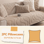 Velvet Sofa Cover Non-Slip Washable Plush Couch Slipcover Pet Friendly Thick Padded Furniture Protector 1 2 3 4 5 Seat Living Room Bedroom