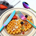 60-Piece Rainbow Titanium Flatware Set for 12 – Mirror Polished 304 Stainless Steel Cutlery with Knives, Forks & Spoons – Dishwasher Safe, Vibrant Colors – Gift for Thanksgiving & Christmas