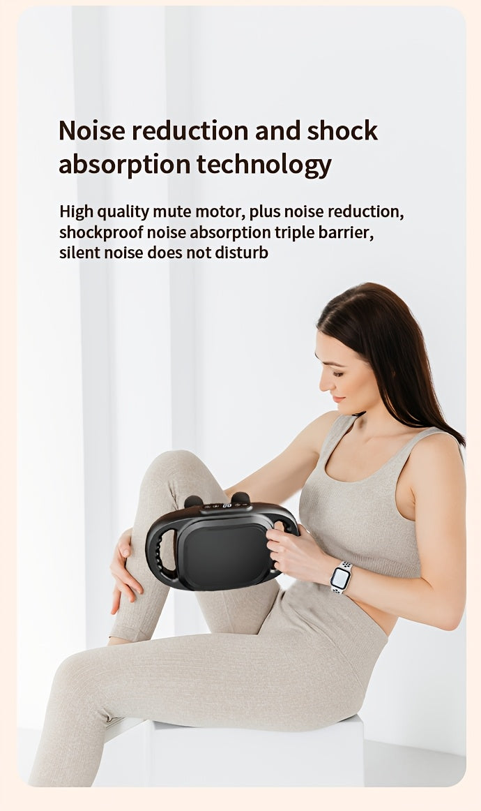 Fascia Gun Deep Tissue Percussion Massager with 9 High-Frequency Modes & Multiple Massage Heads, USB Rechargeable 2000mAh, Targets Legs, Waist, Back & Hips, Fitness Recovery Gift for Men & Women