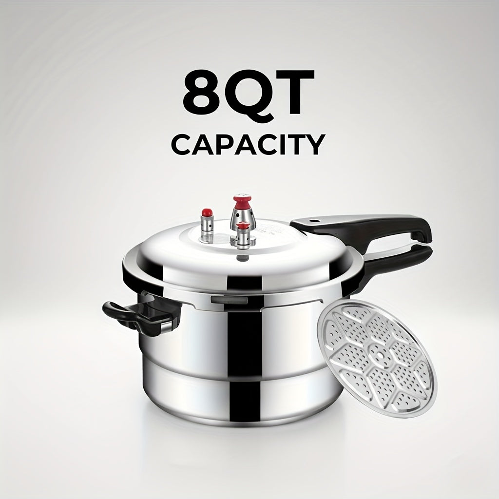 Stovetop Pressure Cooker Aluminum 4.5 6 8 Quart with Safety Release Valve Multiple Protections for Family Meals Canning & Catering Multi-Stovetop Compatible