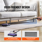 Manual Carpet Sweeper No Battery Needed 300ml Dustbin 180° Rotating Head Floor Sweeper for Carpet Hardwood Tile Pet Hair Home Office