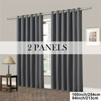 Room Darkening Blackout Curtains 4-Pack – Grommet Top Plain Weave Sun Blocking Drapes for Living Room & Bedroom, 9 Colors, 7 Size Options, Woven Polyester
