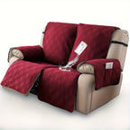 Waterproof Split Recliner Loveseat Cover 2 Piece Set Non-Slip Elastic Strap Washable Reclining Sofa Slipcover Furniture Protector for Moving Parts Contemporary Style