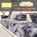 Faux Lamb Fluffy Sofa Cover Modern Gradient – Thick Plush Pet-Friendly Polyester Sofa Protector, Machine Washable 450-500g Fabric for Single, Double, Triple & Combination Sofas
