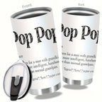 20oz Stainless Steel Travel Mug – Vacuum Insulated Double Wall, Pop-Up Lid, Hot & Cold Drinks, Perfect Gift for Grandpa & Grandfather