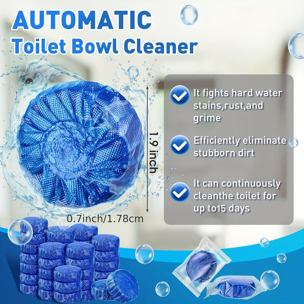 Automatic Toilet Bowl Cleaner Tablets 20/40 Pack – Long-Lasting, Deodorizing, Jasmine Scent, Low Odor, Tough Stain Removal, Safe for Plastic
