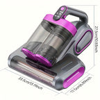 Mattress Vacuum Cleaner Cordless UV-C 21KPa – Deep Cleaning Bed Vacuum with UV Light, Soundwave Tech, Dual Dust Cup 520ml, HEPA Filter, 35-Min Battery, for Mattress Sofa Pillow & Carpet