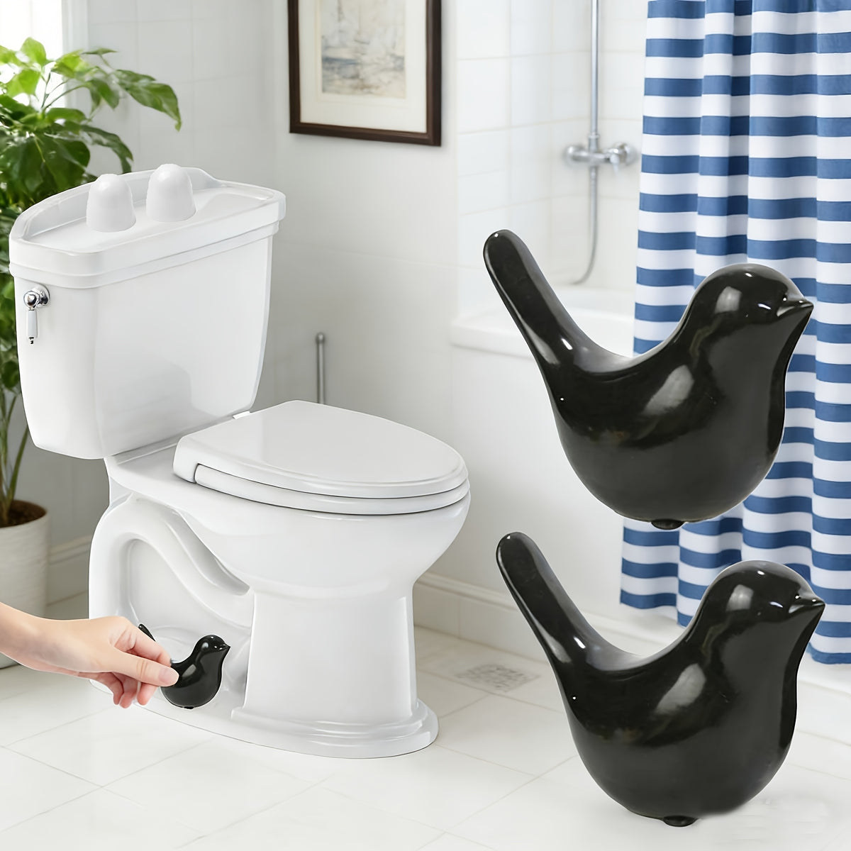 Decorative Toilet Bolt Caps, Rustproof Floor Bolt Covers for Bathroom Decor – Ocean Animal Style, Quick Install, 2 or 4-Piece Sets