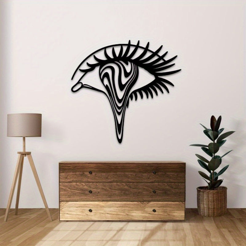 Psychedelic Eye Metal Wall Art Black & White – Exquisite Exotic Style Modern Home Decoration, Unique Artwork for Living Room, Bedroom & Office Wall Decor