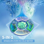 5-in-1 Laundry Detergent Pods, Ocean Breeze Scent, 8X Cleaning Power – HE Compatible Stain & Odor Eliminator Liquid Capsules, Fabric Safe, 60 / 120 Count