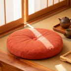 Round Seat Cushion 40x40cm 15cm Thick Firm Futon Meditation Mat Removable Linen Cover Chair Pad for Office Dining Chair Home Decor All Seasons Christmas