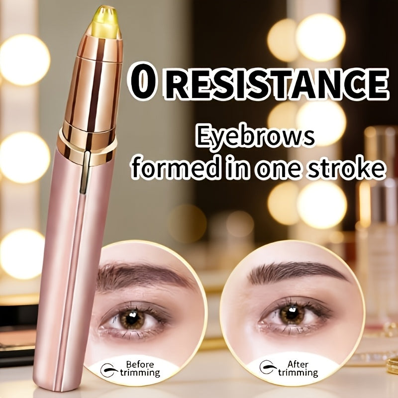 Electric Eyebrow Trimmer 2 Pack USB Rechargeable Painless Precision Hair Remover Women - Face Leg Lip Armpit Portable Razor Pink Rose Gold