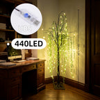 Willow Tree Floor Lamp LED Lighted Artificial Weeping Willow USB Powered Warm White Indoor Tree Light for Home Bedroom Living Room Mother's Day Decor