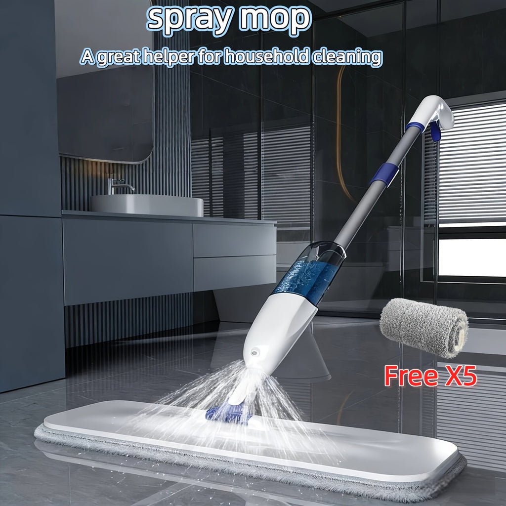 Spray Mop for Floor Cleaning with 5 Replaceable Pads & Reusable Bottle 360-Degree Flexible Dry Wet Mop Long Handle for Hardwood Tile Bedroom Kitchen Bathroom Living Room