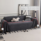 Sofa Cover Short Plush Couch Protector for 2 3 4 Seater - Machine Washable Pet Friendly Furniture Protector Slipcover All Season Thick Cushion Cover in Light Grey Deep Gray Coffee Burgundy Off White