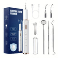 Rechargeable Electric Tooth Cleaner – 5-Speed Dental Plaque Remover with LED Light, USB Charging, Mirror & 2 Replaceable Brush Heads, Teeth Gap Cleaning Tool