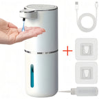 Touchless Foam Soap Dispenser Automatic USB-C Rechargeable Wall-Mounted IPX5 Waterproof 400ml with 4 Adjustable Foam Levels for Bathroom and Kitchen – No Battery Needed