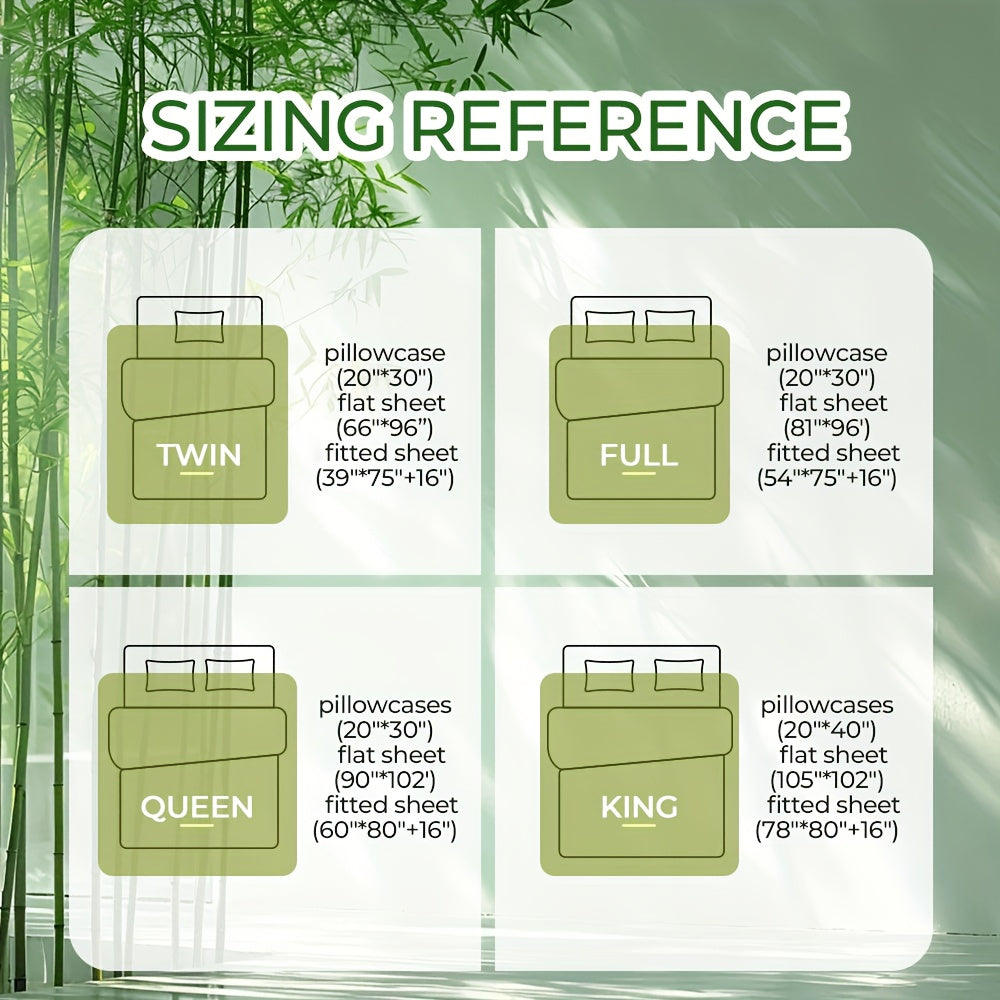 Cooling Bamboo Sheet Sets Deep Pocket 16 Inch Moisture-Wicking Breathable Soft 1800 Thread Count Fitted Sheet Twin Full Queen King All Season