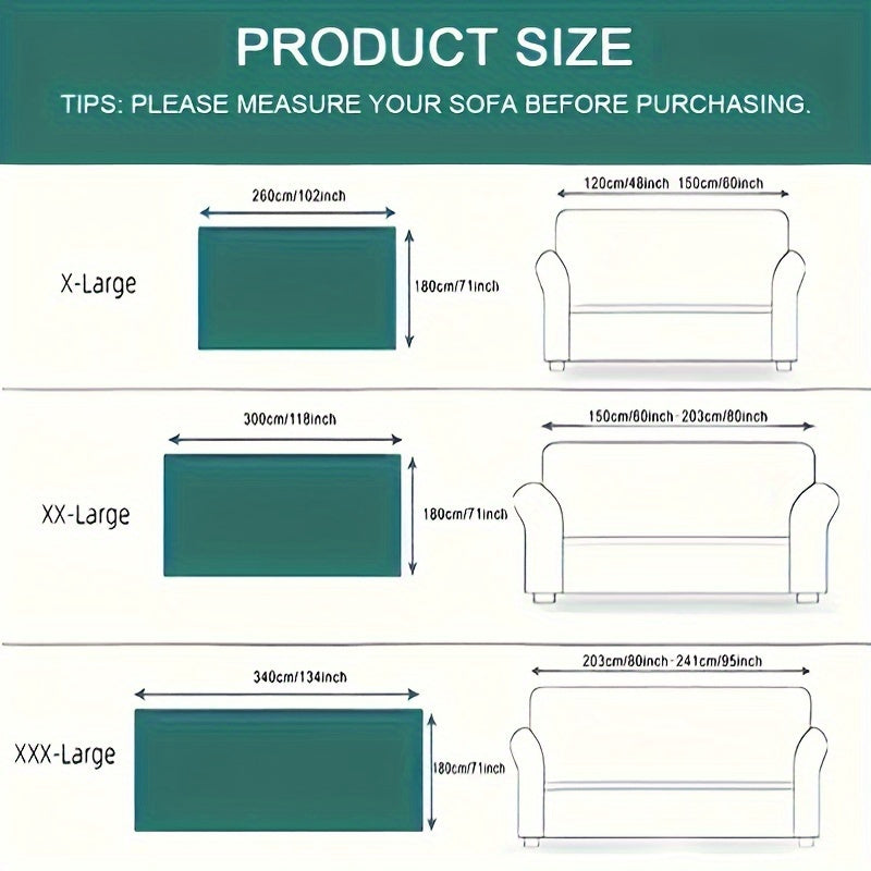 Chenille Boho Sofa Cover with Embroidered Detail – Machine Washable Slipcover for 1 2 3 4 Seater Sectional Couches, Extra Large Sizes, No Padding, 4 Colors