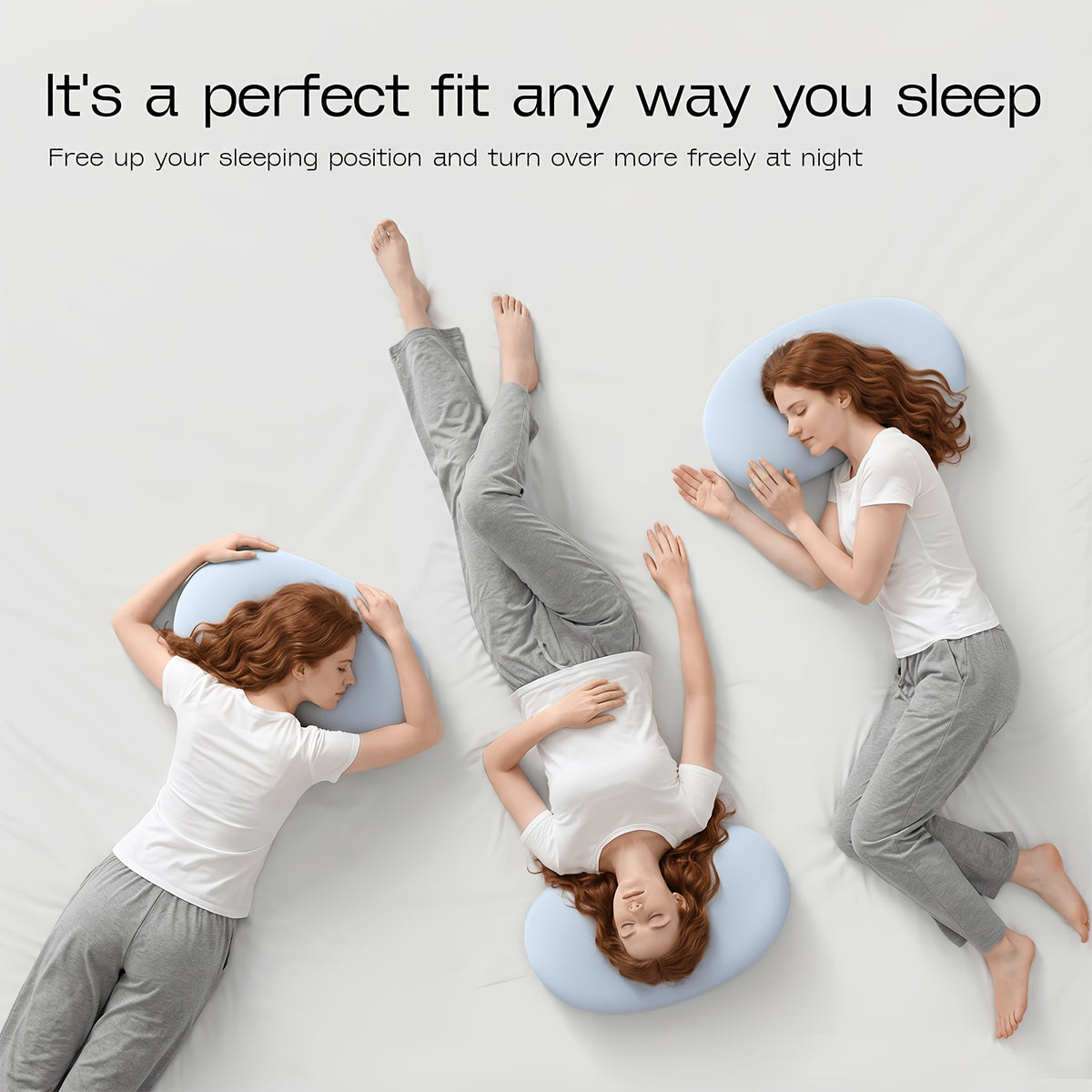 Cloud Pillow for Neck Support – Ergonomic Contoured Cooling Bed Pillow with Washable Cover | All-Season Sleep Pillow in Blue, Yellow, Purple & Pink