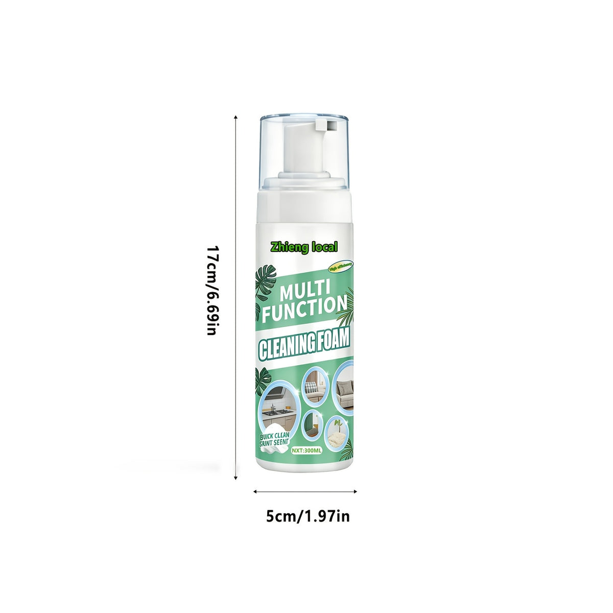 Dry Cleaning Stain Remover Spray 10oz, No Water Needed Waterless Cleaner for Sofa Mattress Carpet Clothes Curtains, Multi-Surface Fabric Stain Remover Safe Formula